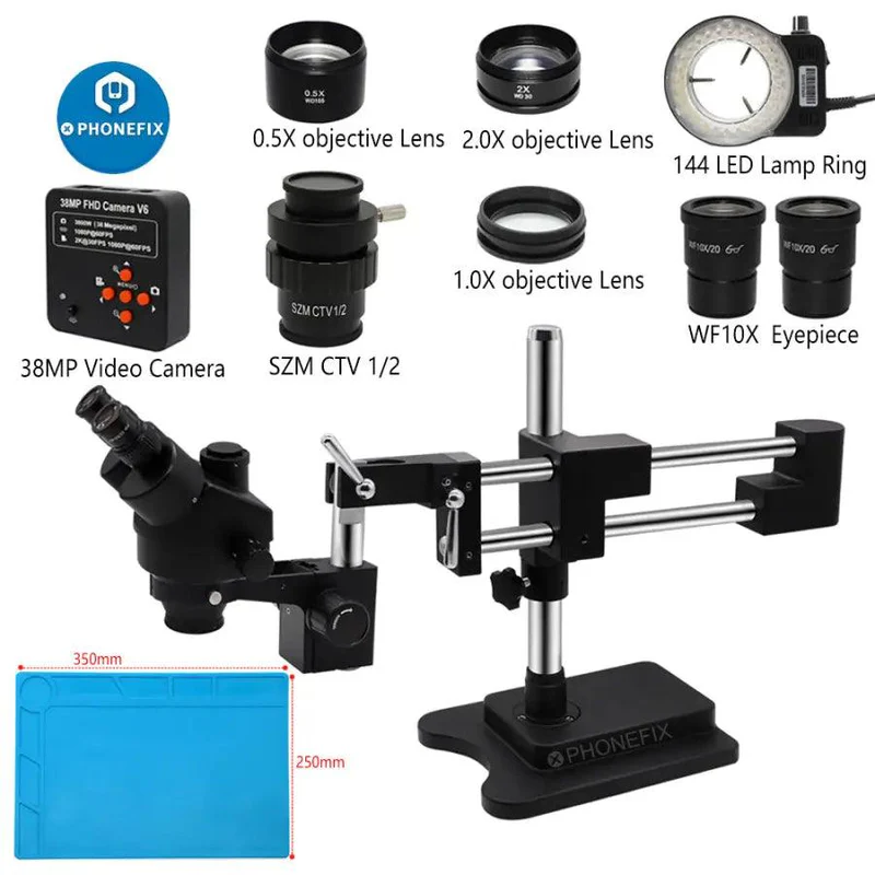 3.5X-90X Black Double Arm Ster - Stereo Trinocular Microscope Pcb recension och pris
