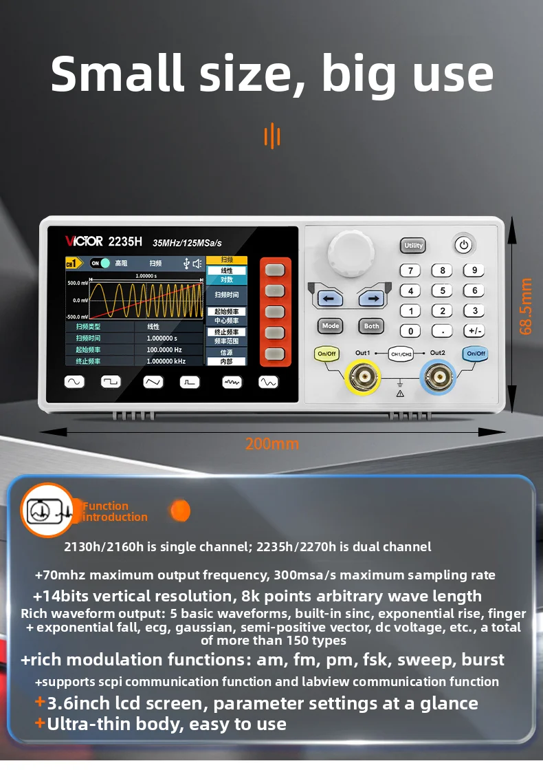 VICTOR Signal Generator Single - Function Arbitrary Waveform Generator recension och pris